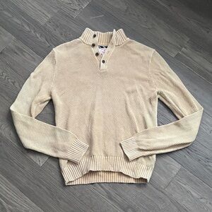 Brooks Brothers | Red Fleece Knit Sweater Multicolour Yellow V-Neck Size Medium